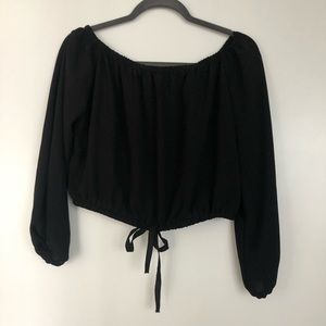 Black off the shoulder crop top
